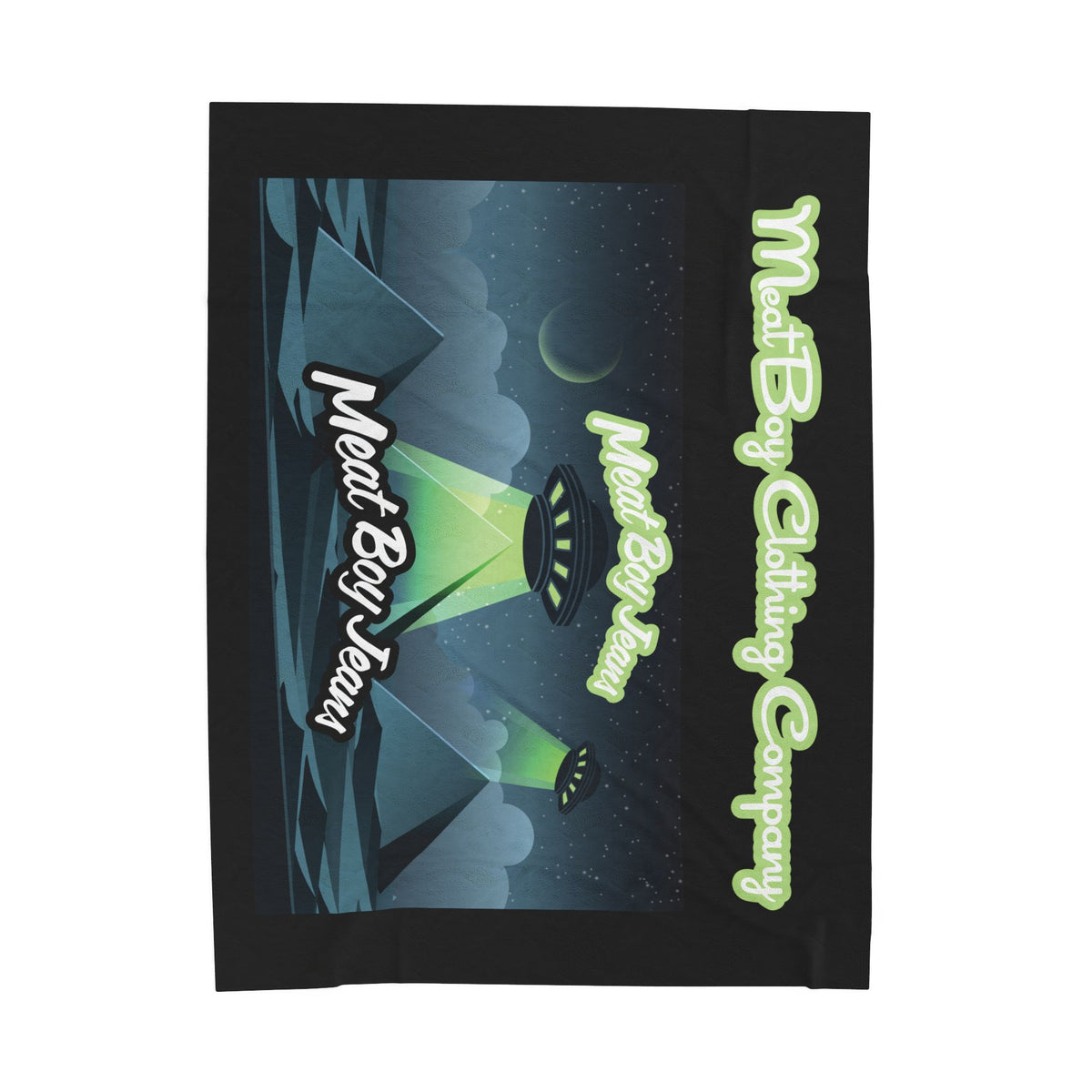 Green UFO Velveteen Plush Blanket