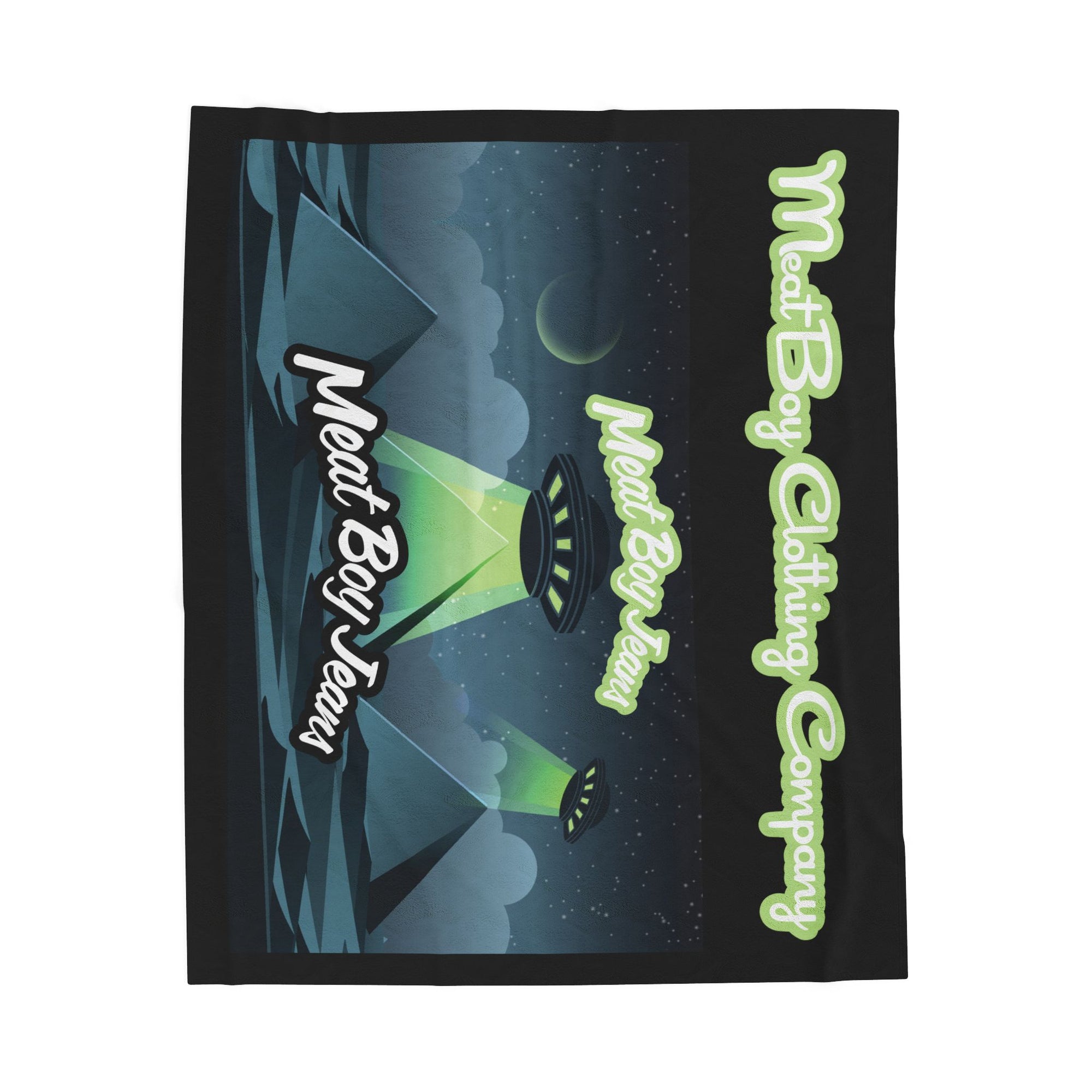 Green UFO Velveteen Plush Blanket