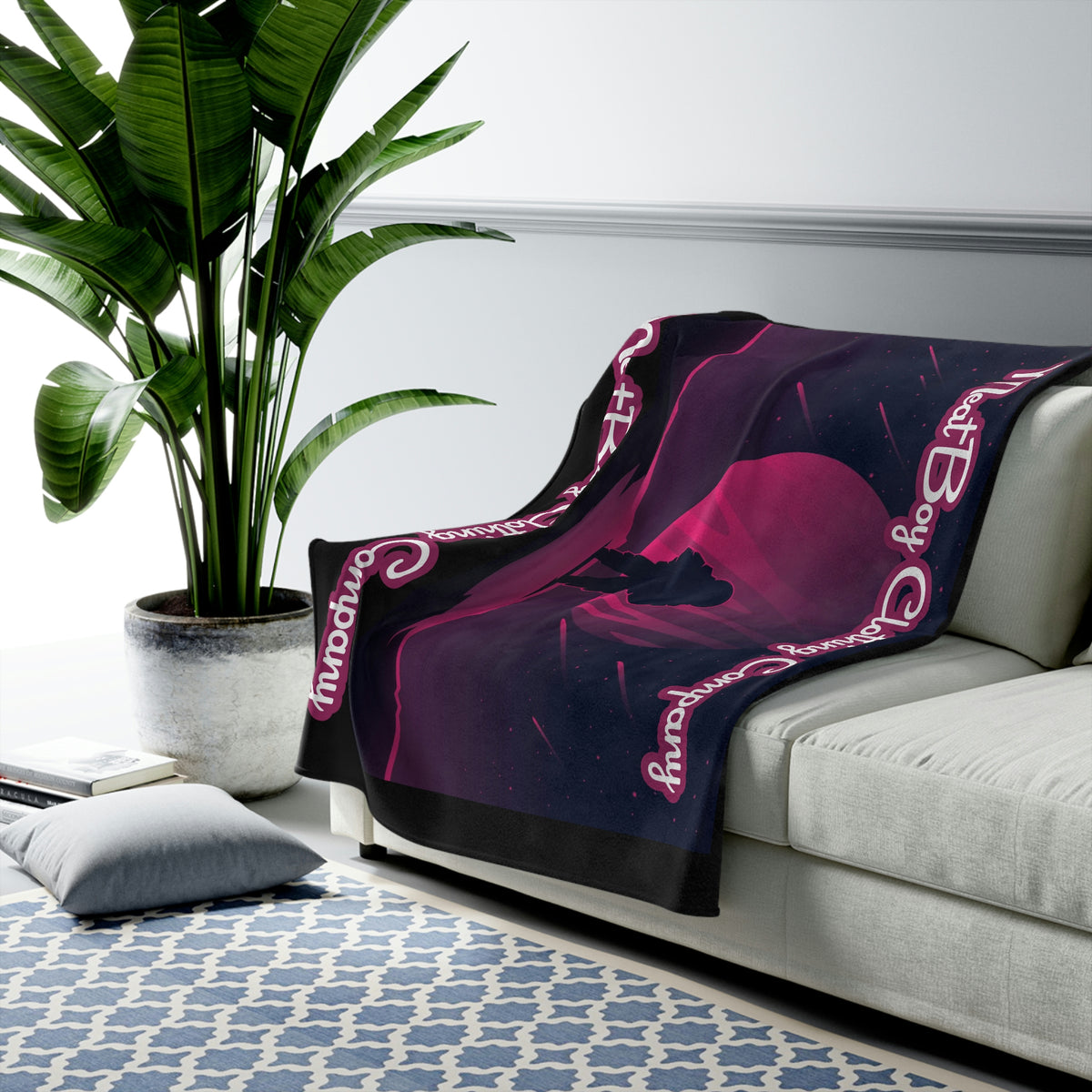 Purple Space Velveteen Plush Blanket